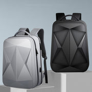 160 Large Capacity ABS Water-resistant Laptop Backpack with USB Charging Port(Light Grey)