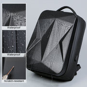 160 Large Capacity ABS Water-resistant Laptop Backpack with USB Charging Port(Light Grey)