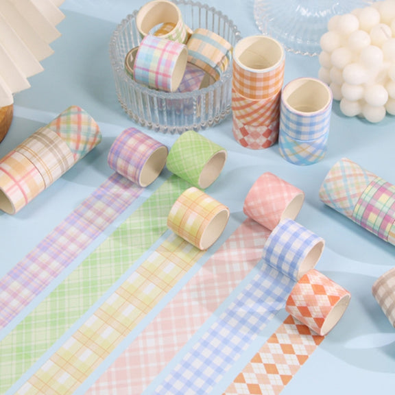 30 Rolls 3cm x 2m Small Fresh Lattice Salt Series Hand Account Tape Set