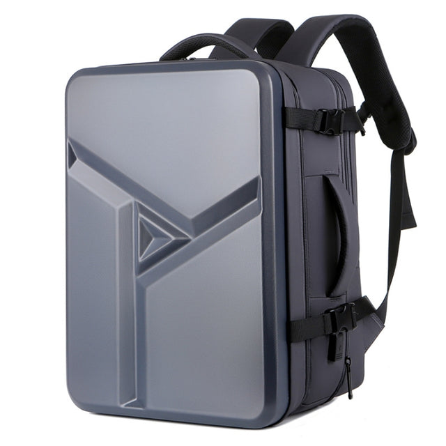 Large-capacity Water-resistant Expandable Hard Shell Backpack with USB Charging Hole(161 Dark Gray)