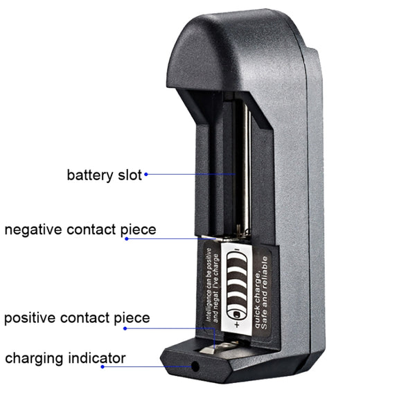 10 PCS BMAX Single Slot Direct Insert Power Supply 18650 Lithium Battery Charger(EU Plug)