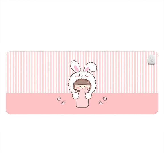 Intelligent Timing Heating Water-resistant Warm Mouse Pad CN Plug, Size: 80x33cm(Selfie Girl)