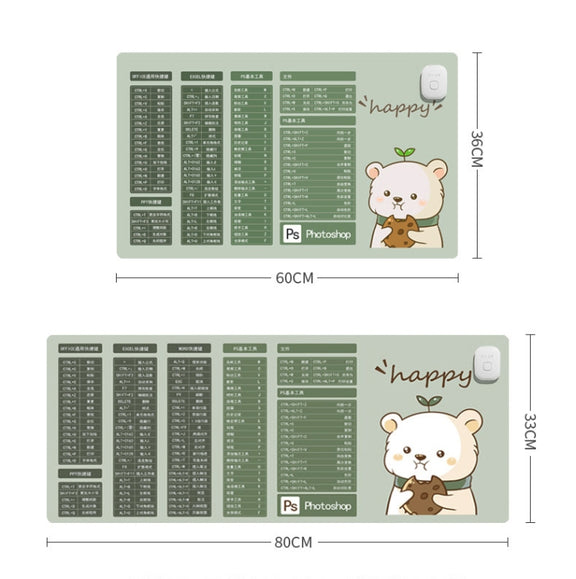 Intelligent Timing Heating Water-resistant Warm Mouse Pad CN Plug, Size: 80x33cm(Happy Daily)