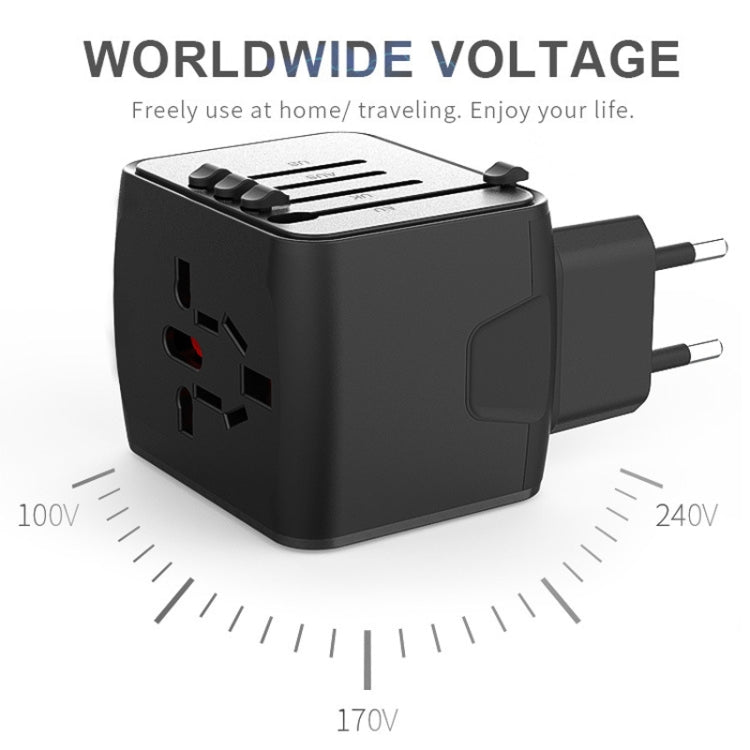 BMAX 199-04U Travel Multifunctional USB Converter 4 USB Universal Socket(Black) - free shipping - PMC Jewellery - Order now!