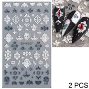 2 PCS 5D Stereoscopic Hollow Lace Nail Stickers Nail Art 3D Flower Embossed Stickers(5D-K57)