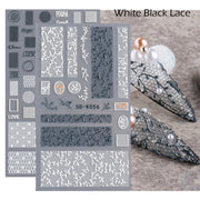 2 PCS 5D Stereoscopic Hollow Lace Nail Stickers Nail Art 3D Flower Embossed Stickers(5D-K57)