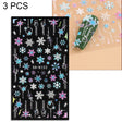 3 PCS 5D Embossed Nail Stickers Christmas Snowflake Elk Nail Stickers(5D-K122) - Nail Stickers by PMC Jewellery | Online Shopping South Africa | PMC Jewellery | Buy Now Pay Later Mobicred