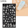 3 PCS 5D Embossed Nail Stickers Christmas Snowflake Elk Nail Stickers(5D-K124) - free shipping - PMC Jewellery - Order now!