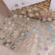 3 PCS 5D Embossed Nail Stickers Christmas Snowflake Elk Nail Stickers(5D-K121)