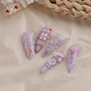 3 PCS 5D Embossed Nail Stickers Christmas Snowflake Elk Nail Stickers(5D-K121)