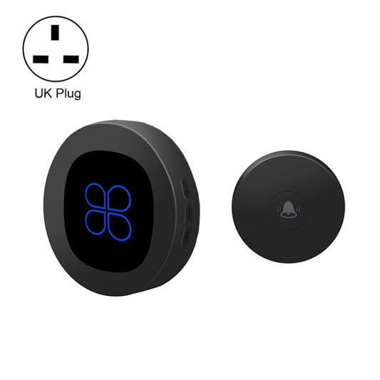 R16 1 For 1 Smart Wireless Self-Powered Hotel Home Electronic Call Doorbell(UK Plug Black) - Wireless Doorbell by PMC Jewellery | Online Shopping South Africa | PMC Jewellery | Buy Now Pay Later Mobicred