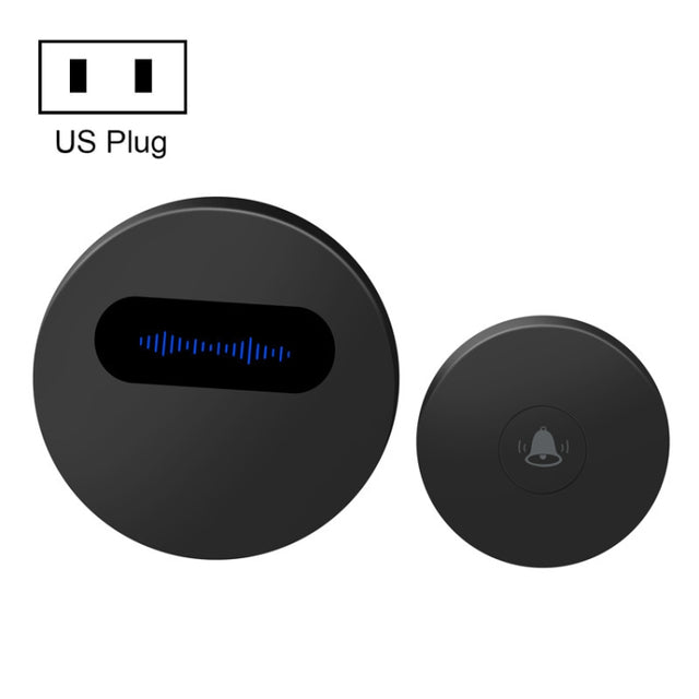 T10-1 1 For 1 Lighting Self-Power Generation Wireless Intelligent Doorbell(US Plug Black)