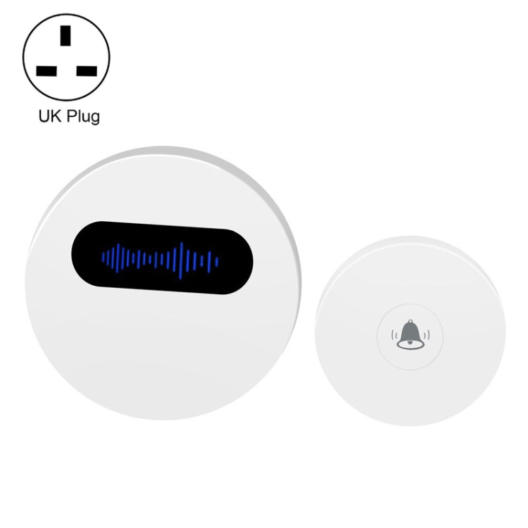 T10-1 1 For 1 Lighting Self-Power Generation Wireless Intelligent Doorbell(UK Plug White) - Wireless Doorbell by PMC Jewellery | Online Shopping South Africa | PMC Jewellery | Buy Now Pay Later Mobicred