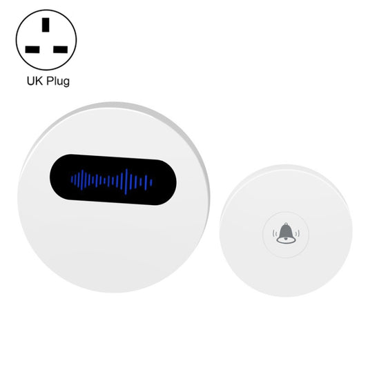 T10-1 1 For 1 Lighting Self-Power Generation Wireless Intelligent Doorbell(UK Plug White) - Wireless Doorbell by PMC Jewellery | Online Shopping South Africa | PMC Jewellery | Buy Now Pay Later Mobicred