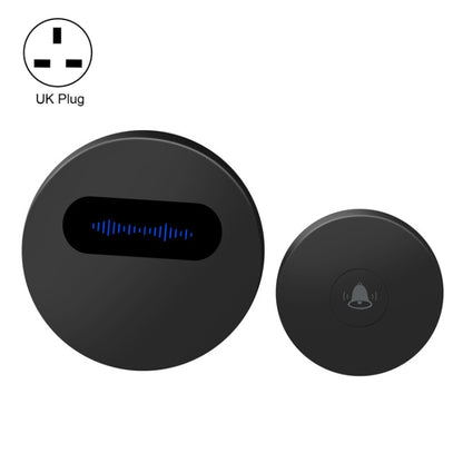 T10-1 1 For 1 Lighting Self-Power Generation Wireless Intelligent Doorbell(UK Plug Black) - Wireless Doorbell by PMC Jewellery | Online Shopping South Africa | PMC Jewellery | Buy Now Pay Later Mobicred