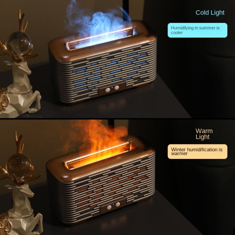 350ml Simulated Flame Aromatherapy Humidifier With Timing Function(Rose Gold)