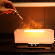 350ml Simulated Flame Aromatherapy Humidifier With Timing Function(Silver)