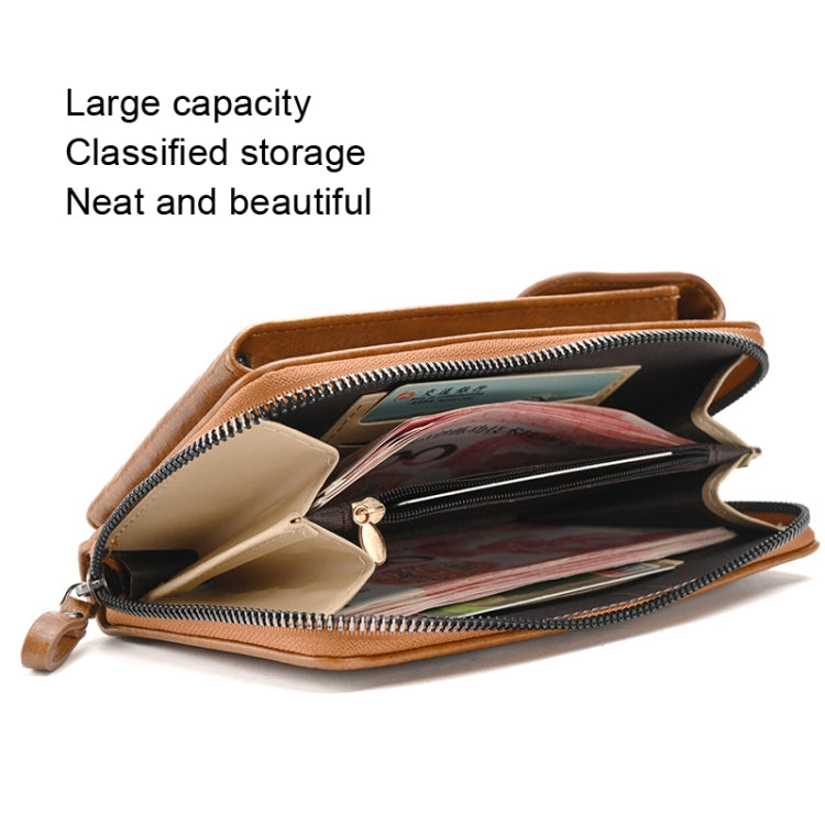 Lady Purse Shoulder Crossbody Bag Multi-functional Mobile Phone Bag(Brown)