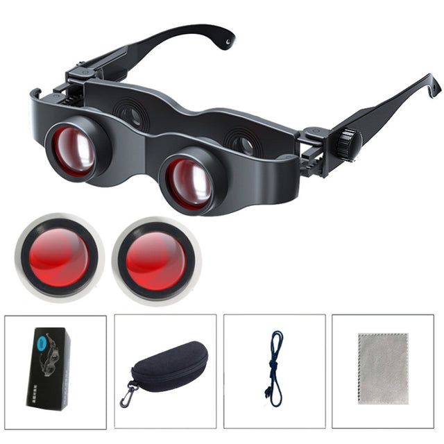 DM0125 3X Fishing Binoculars Adjustable Focus Glass Type Binoculars With Red Polarised Lens