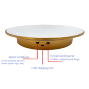32cm Electric Turntable for Photography With Speed Direction Adjustment, Color: Golden Mirror