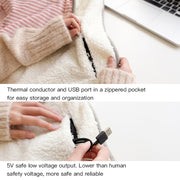 AI-540 72x115cm USB Body Warmer Blanket Office Heater Electric Heating Shawl(Gray Cat Stripes)
