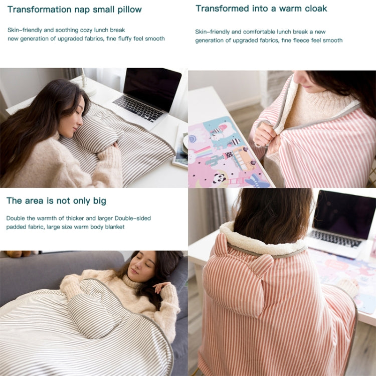 AI-540 72x115cm USB Body Warmer Blanket Office Heater Electric Heating Shawl(Gray Cat Stripes)