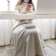 AI-540 72x115cm USB Body Warmer Blanket Office Heater Electric Heating Shawl(Gray Cat Stripes)