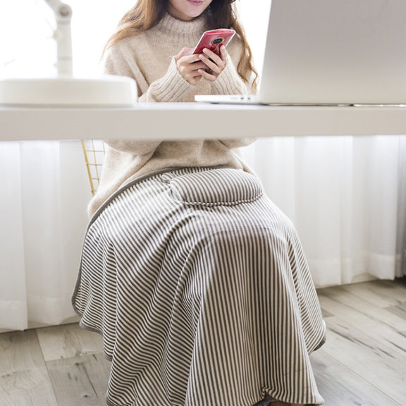 AI-540 72x115cm USB Body Warmer Blanket Office Heater Electric Heating Shawl(Gray Cat Stripes)