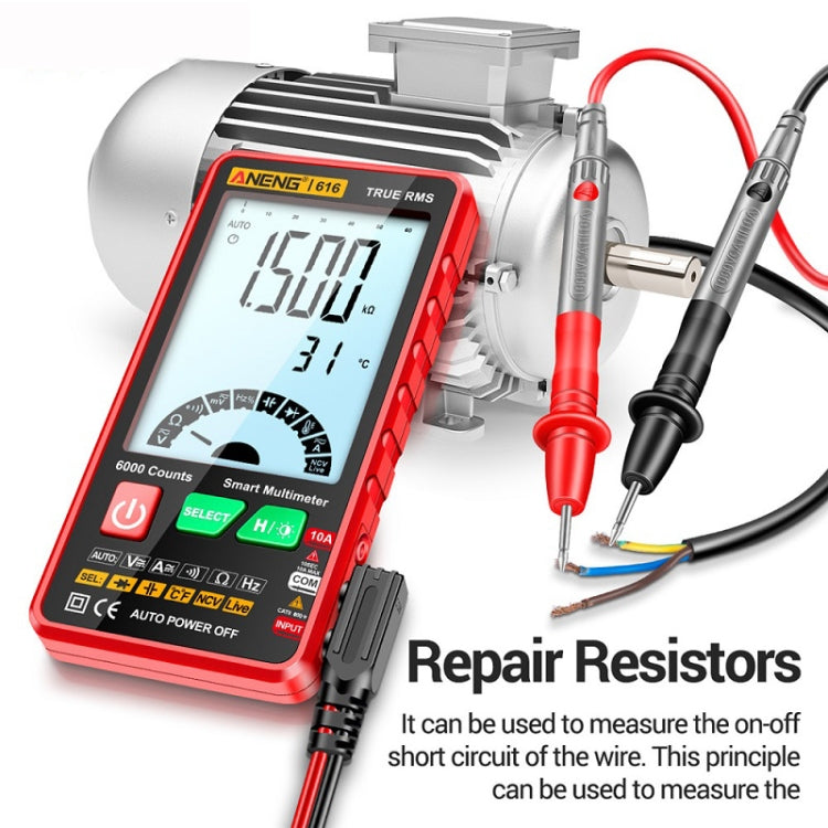 ANENG 616 Automatic High-precision Digital Display Capacitance Multimeter, Color: Red(Color Box) - free shipping - PMC Jewellery - Order now!