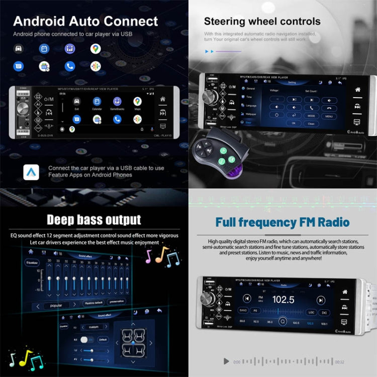 A2905 5.1 inch IPS Capacitive Screen Single Butt Carplay Player, Style: Standard - Car MP3 & MP4 & MP5 by PMC TechLife | Online Shopping South Africa | PMC TechLife