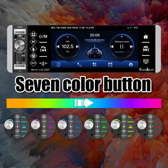 A2905 5.1 inch IPS Capacitive Screen Single Butt Carplay Player, Style: Standard+AHD Camera