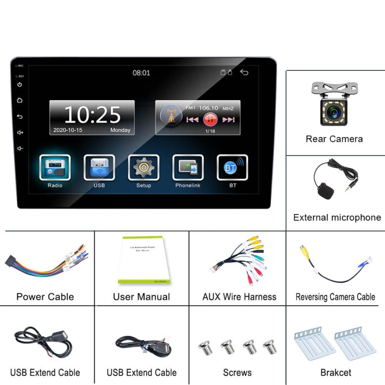 C7001 7 inch Touch Screen Built-In CarPlay Car MP5 Player, Style: Standard+12 Light Camera - Car MP3 & MP4 & MP5 by PMC TechLife | Online Shopping South Africa | PMC TechLife | Buy Now Pay Later Mobicred