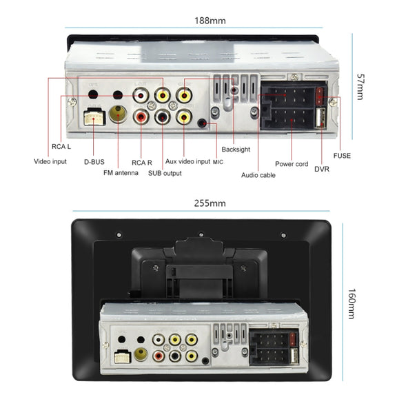 1310C 10.1 inch Car Full Screen Touch HD MP5 Wired Carplay Player, Style: Standard+AHD Camera