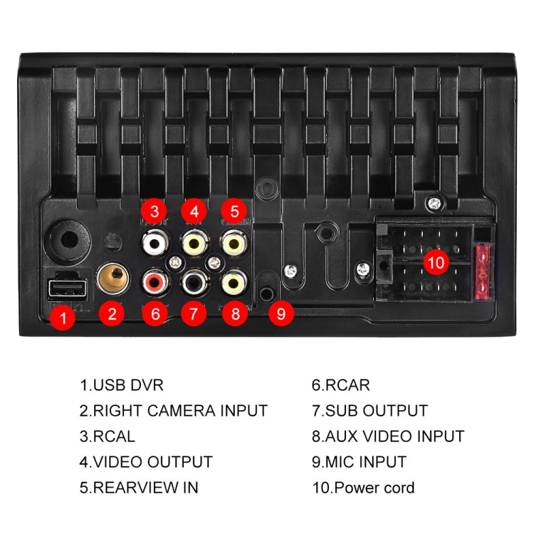7622C 6.2 inch Dual Spindle HD Car Universal MP5 Carplay Player, Style: Standard+12 Light Camera