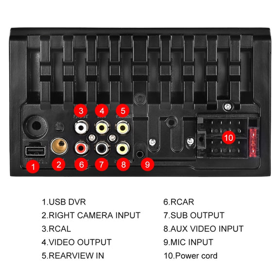 7622C 6.2 inch Dual Spindle HD Car Universal MP5 Carplay Player, Style: Standard+AHD Camera