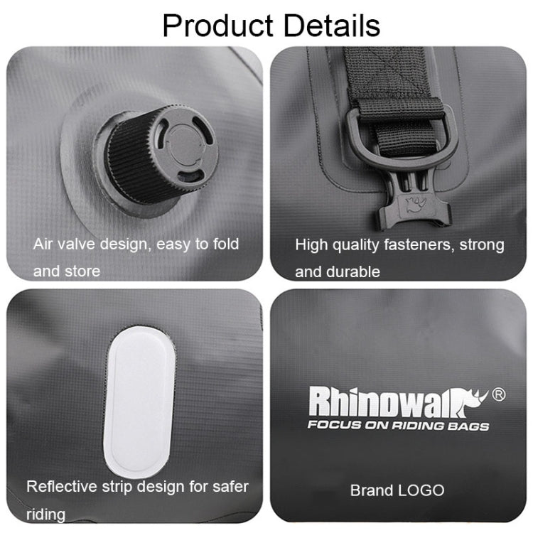 Rhinowalk MT20450 45L Large Capacity Portable Waterproof Motorcycle Tail Bag(Black) - free shipping - PMC Jewellery - Order now!