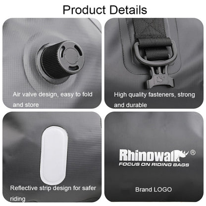 Rhinowalk MT20450 45L Large Capacity Portable Waterproof Motorcycle Tail Bag(Black) - free shipping - PMC Jewellery - Order now!