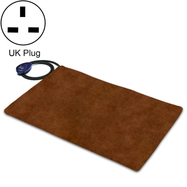 65x40cm Coffee 12V Low Voltage Multifunctional Warm Pet Heating Pad Pet Electric Blanket(UK Plug)