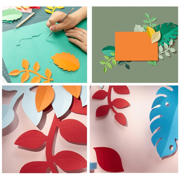 Paper-cut Leaf Ornaments Photography Props(Light Green)