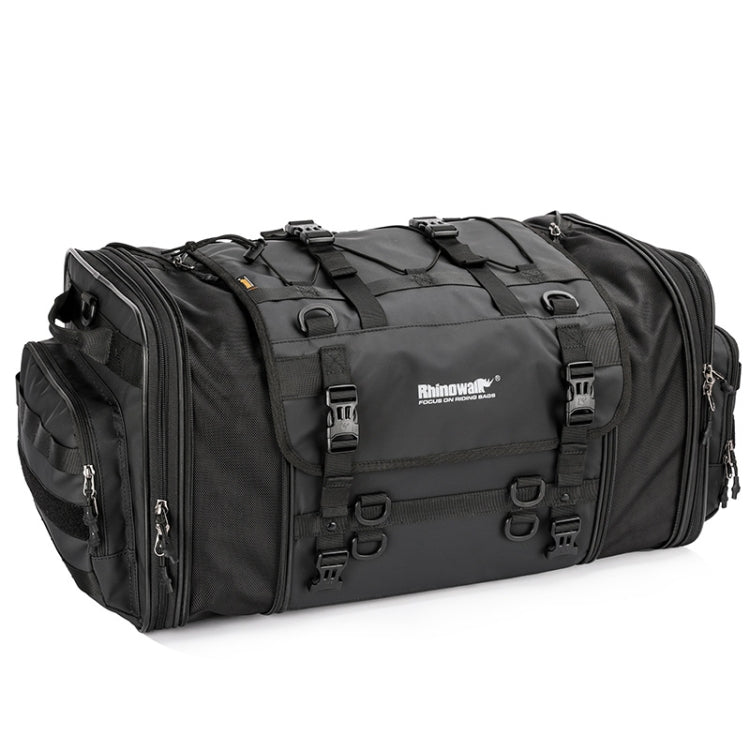 Rhinowalk MT4060 Large-capacity Foldable Expandable Tail Bag for Motorcycle Riding with Rain Cover(Black) - free shipping - PMC Jewellery - Order now!