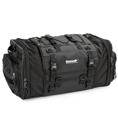 Rhinowalk MT4060 Large-capacity Foldable Expandable Tail Bag for Motorcycle Riding with Rain Cover(Black) - free shipping - PMC Jewellery - Order now!