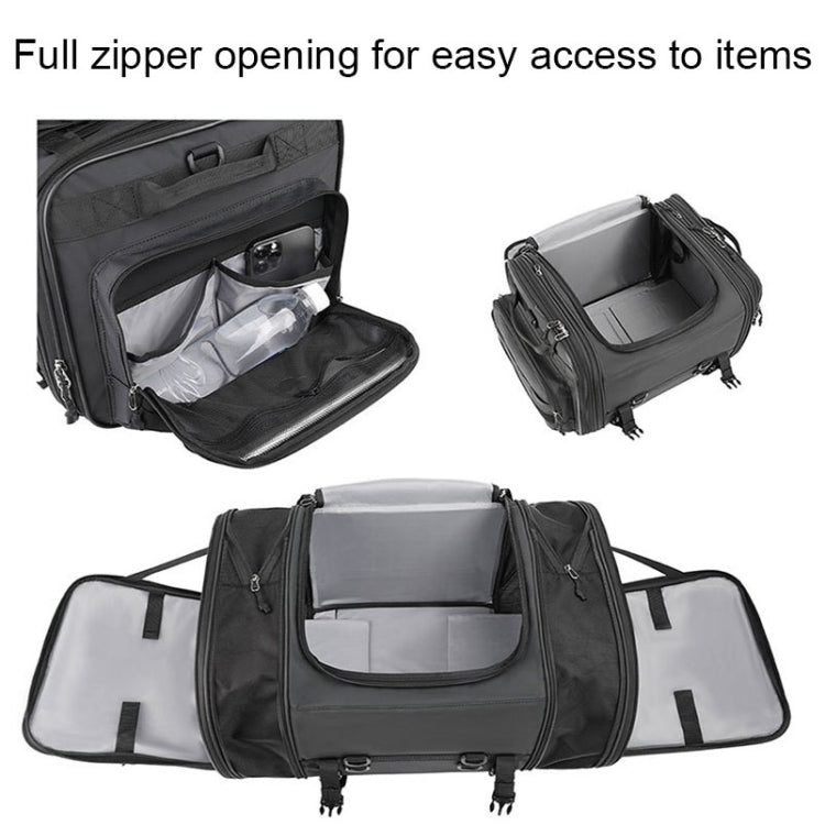 Rhinowalk MT4060 Large-capacity Foldable Expandable Tail Bag for Motorcycle Riding with Rain Cover(Black) - free shipping - PMC Jewellery - Order now!
