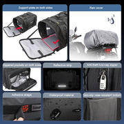 Rhinowalk MT4060 Large-capacity Foldable Expandable Tail Bag for Motorcycle Riding with Rain Cover(Black)