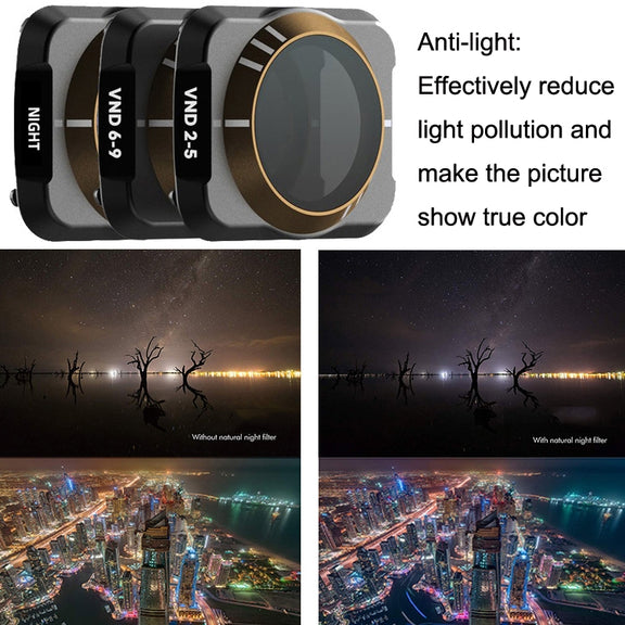 JSR For DJI Mavic Air 2 Motion Camera Filter, Style: UV+CPL+ND8+ND16+ND32+ND64+STAR+Anti-light