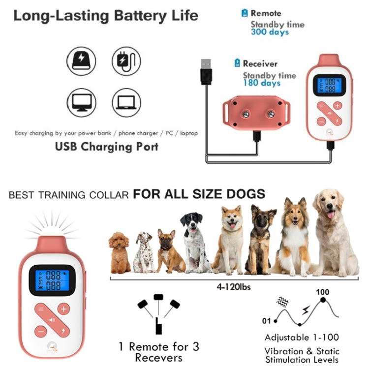 PaiPaitek PD523 1000m Remote Control Rechargeable Waterproof Dog Trainer - free shipping - PMC Jewellery - Order now!