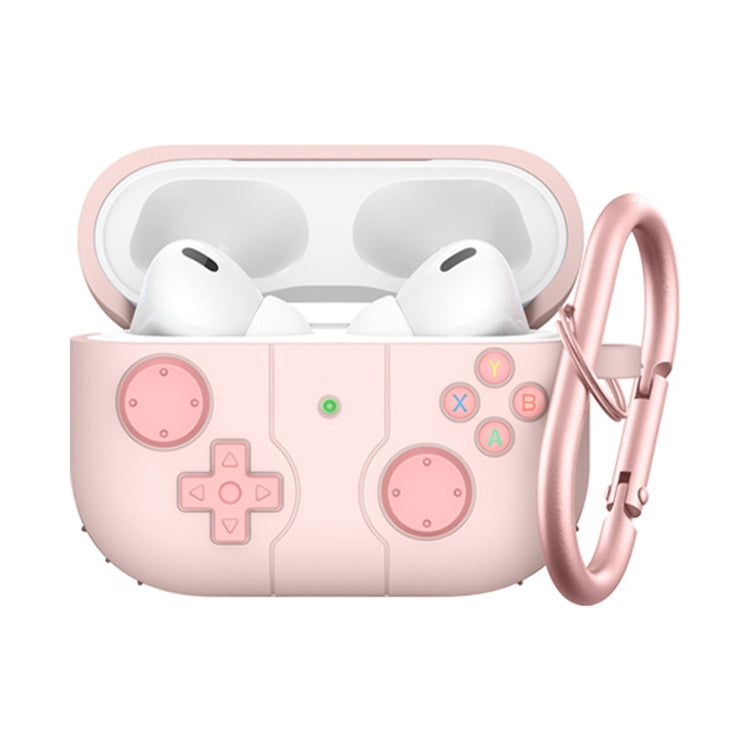 For Airpods Pro 2 Soft Shell Drop-proof Silicone Headphone Cover With Hook (Pink) - For AirPods Pro 2 by PMC Jewellery | Online Shopping South Africa | PMC Jewellery | Buy Now Pay Later Mobicred