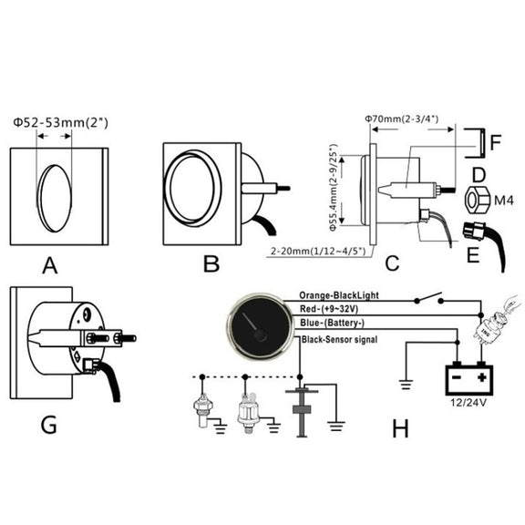 PMM2 DN52mm 12/24V 0-190Ohm Marine Balance Table Lift Table(BG)