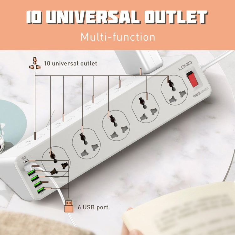 LDNIO SC10610 30W 10+6 Ports Multifunctional Travel Home Office Fast Charging Socket, Spec: US Plug - free shipping - PMC TechLife - Order now!