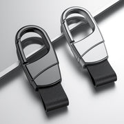 Metal Waist Hang Car Key Chain Simple Lock Pendant(Gray)
