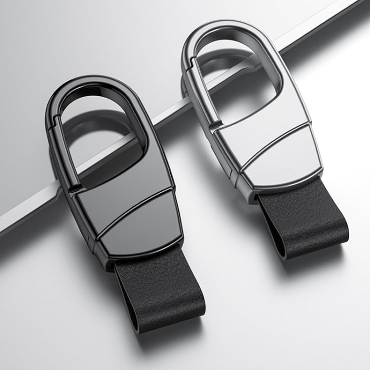 Metal Waist Hang Car Key Chain Simple Lock Pendant(Gray)
